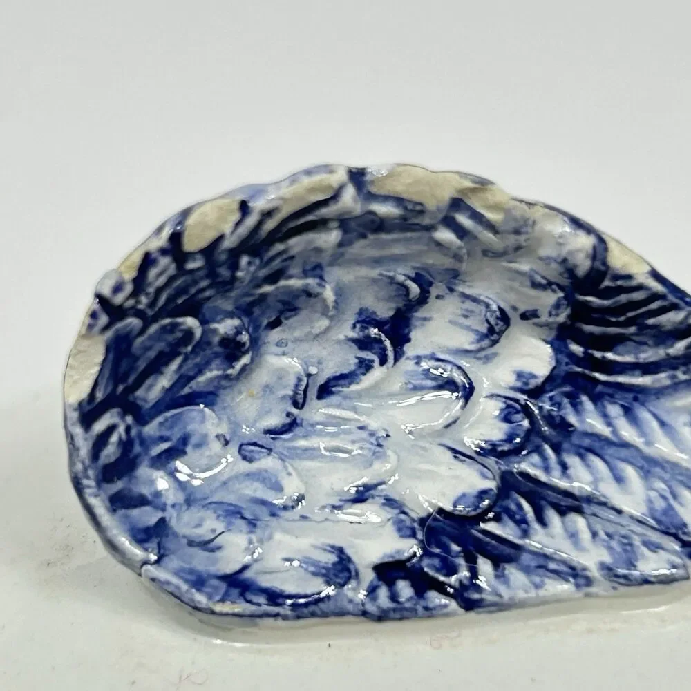 Blue White Ceramic Duck Tureen Ladle Lid Made in Italy Country Farmhouse Decor